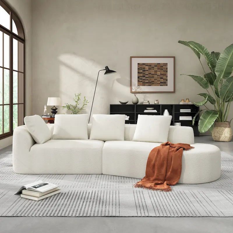 Modern Curved Sectional Sofa with High-Quality Upholstery and Spacious Seating
