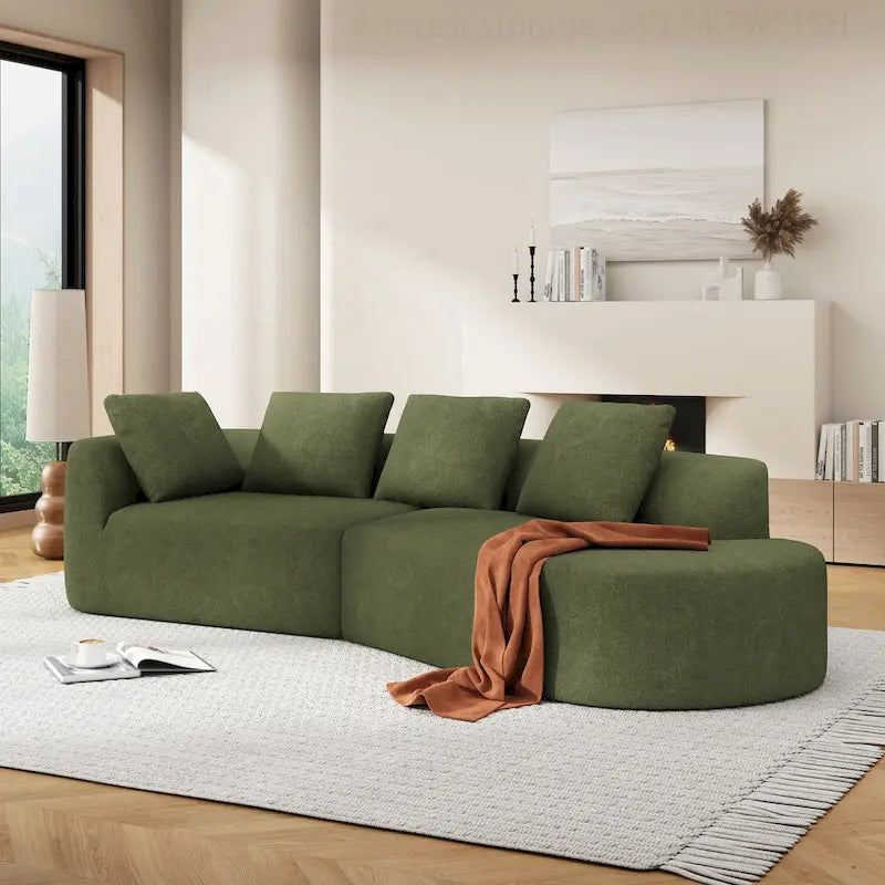 Modern Curved Sectional Sofa with High-Quality Upholstery and Spacious Seating