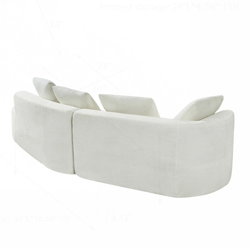 Modern Curved Sectional Sofa with High-Quality Upholstery and Spacious Seating