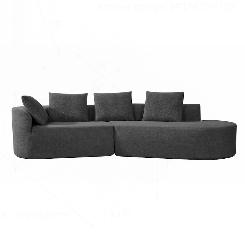 Modern Curved Sectional Sofa with High-Quality Upholstery and Spacious Seating