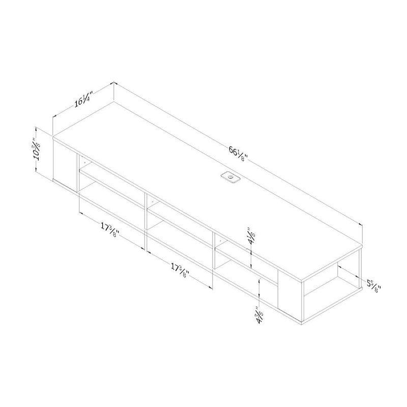 South Shore City Life 66 Wide Wall Mounted Console