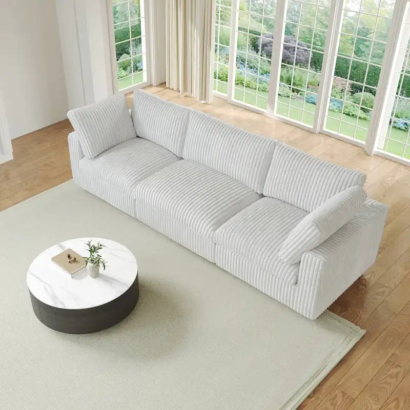 Soft Plush Modular Sectional Sofa Modern Upholstered Living Room Couch