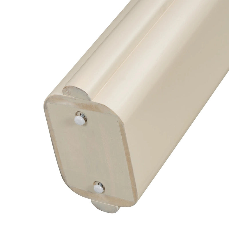 60 Acacia Wood Curved Veneer Console Table - Minimalist Design with Solid Wood Legs