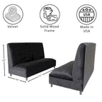 Coast to Coast Sofas Mid Century Modern Seating Booth Velvet Solid Wood Frame Upholstered