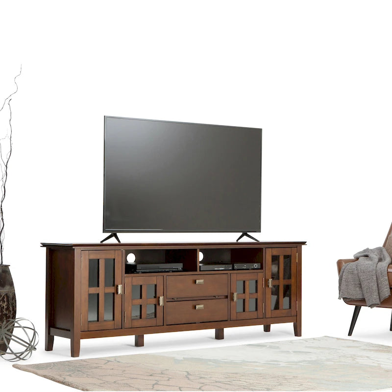 Stratford SOLID WOOD 72 Wide TV Media Stand For TVs up to 80