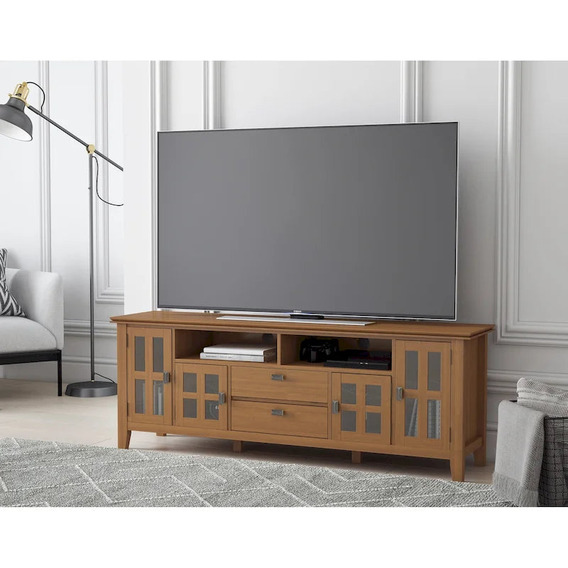 Stratford SOLID WOOD 72 Wide TV Media Stand For TVs up to 80