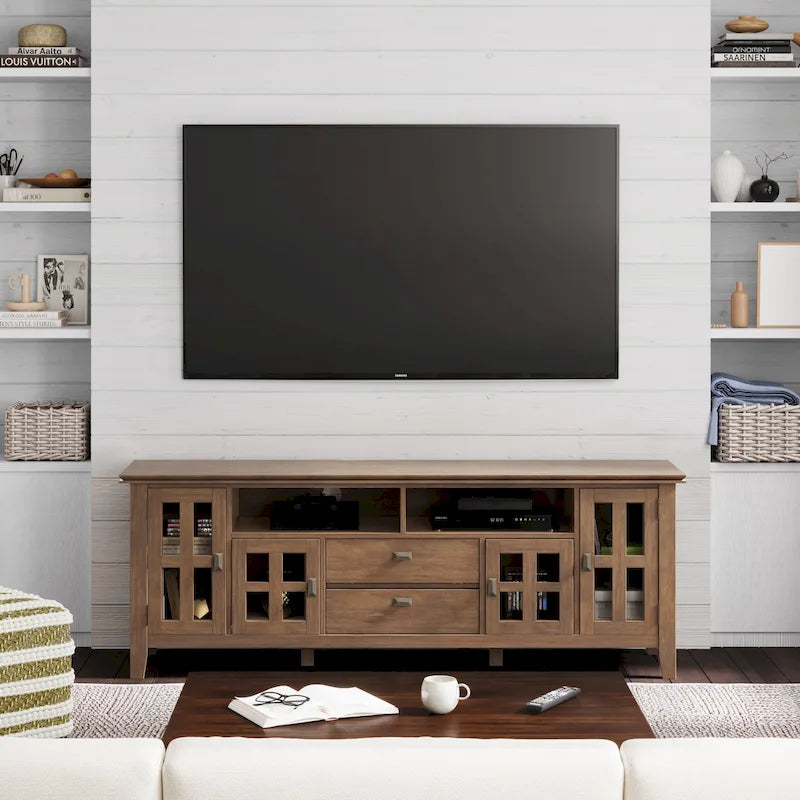 Stratford SOLID WOOD 72 Wide TV Media Stand For TVs up to 80