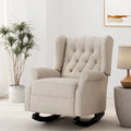 Dobles Fabric Tufted Wingback Rocking Chair