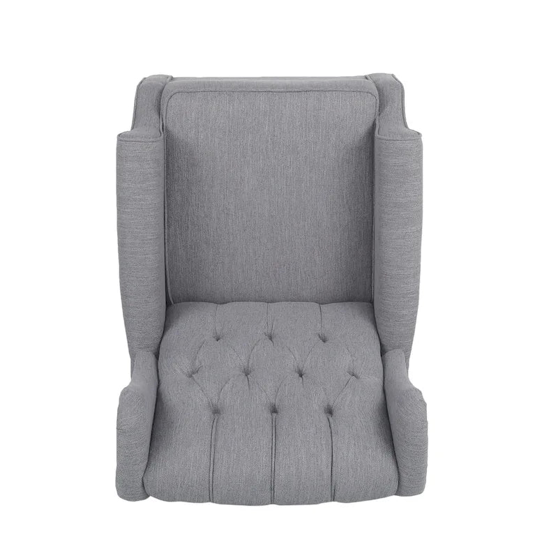 Dobles Fabric Tufted Wingback Rocking Chair