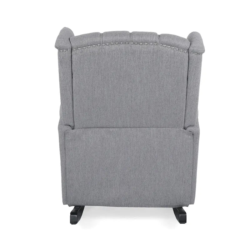 Dobles Fabric Tufted Wingback Rocking Chair