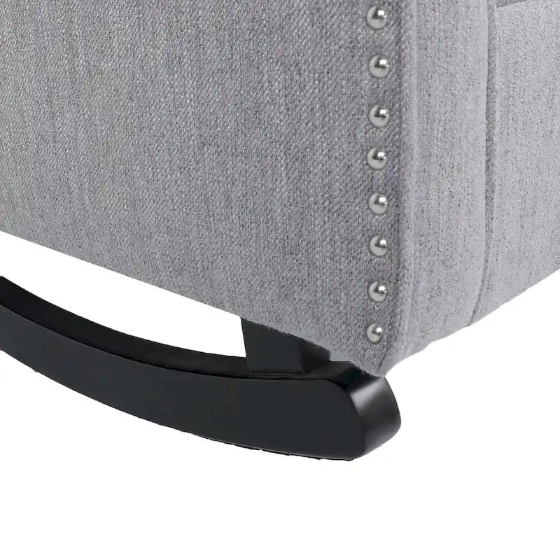 Dobles Fabric Tufted Wingback Rocking Chair