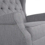Dobles Fabric Tufted Wingback Rocking Chair
