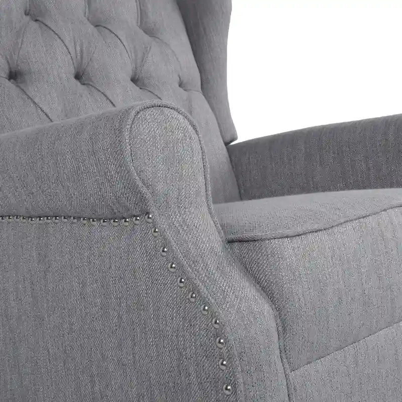 Dobles Fabric Tufted Wingback Rocking Chair
