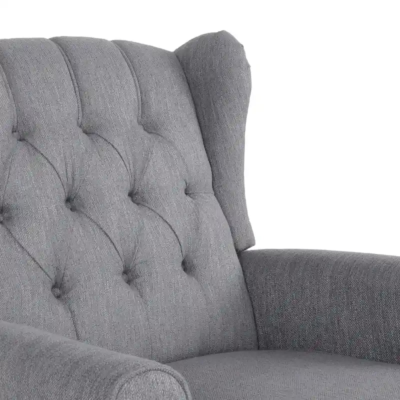 Dobles Fabric Tufted Wingback Rocking Chair