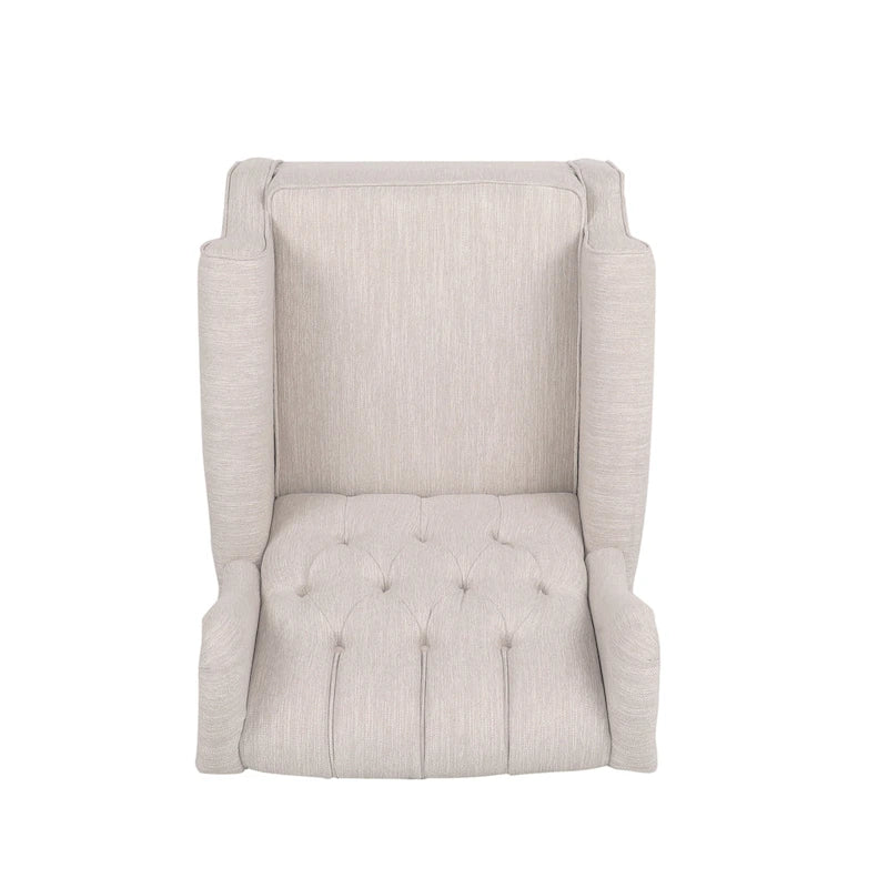Dobles Fabric Tufted Wingback Rocking Chair