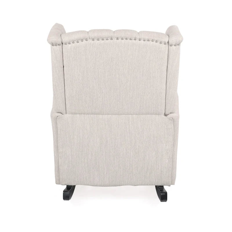 Dobles Fabric Tufted Wingback Rocking Chair