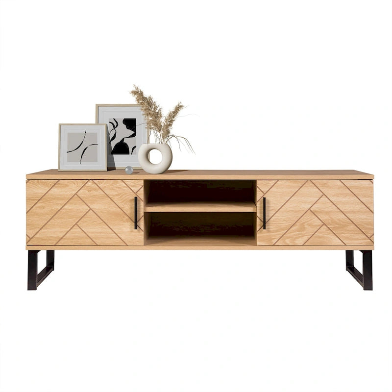 Bali Coastal Modern 2 Drawer Storage TV Stand