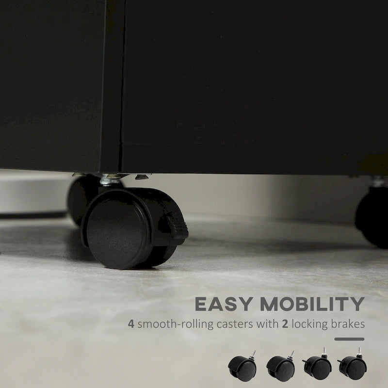 3 Drawer Mobile File Cabinet, Rolling Printer Stand, Vertical Filing Cabinet