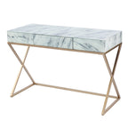 Kewen Glam White Stone Writing Desk