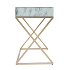 Kewen Glam White Stone Writing Desk