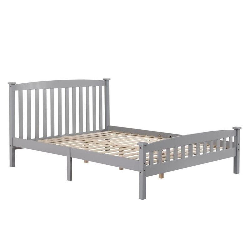 Vertical Wood Platform Bed With headboard