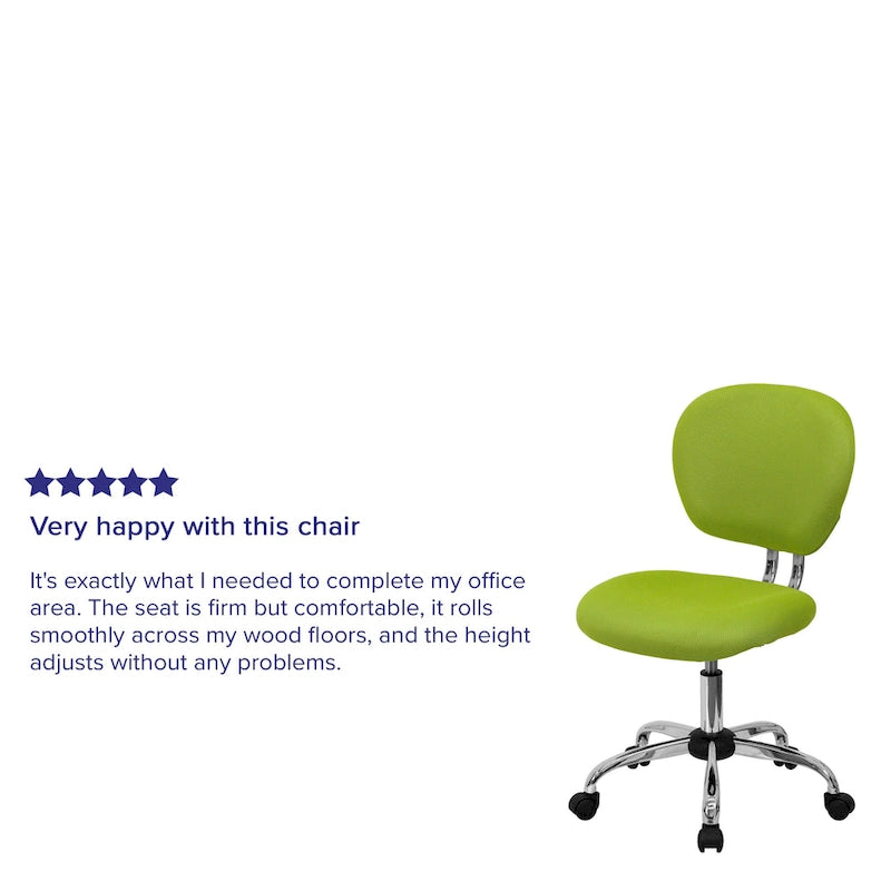 Mid-back Mesh Padded Swivel Task Office Chair with Chrome Base