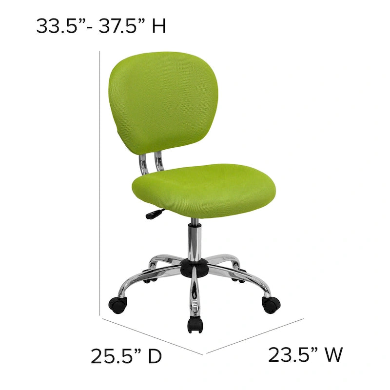 Mid-back Mesh Padded Swivel Task Office Chair with Chrome Base