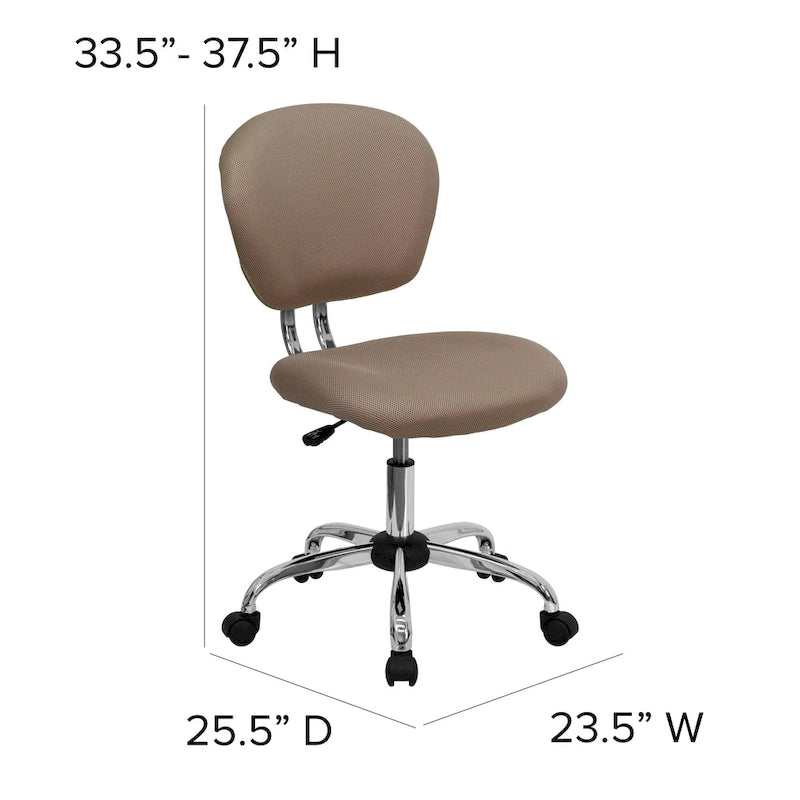Mid-back Mesh Padded Swivel Task Office Chair with Chrome Base