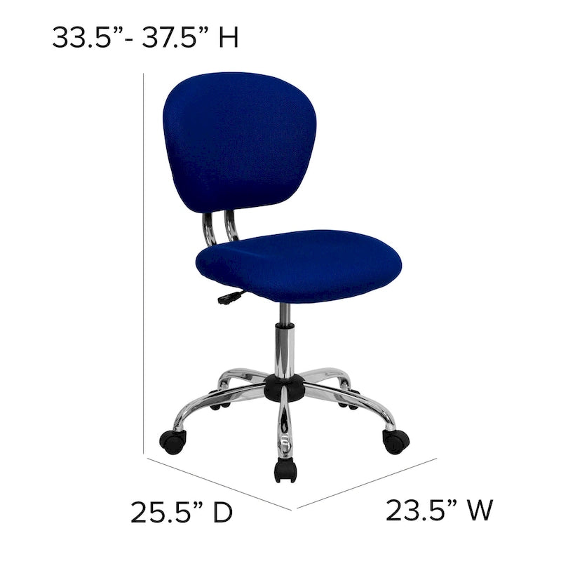 Mid-back Mesh Padded Swivel Task Office Chair with Chrome Base