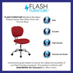 Mid-back Mesh Padded Swivel Task Office Chair with Chrome Base