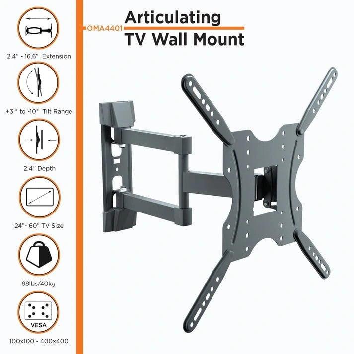 ProMounts Articulating Full Motion TV Wall Mount - 24-60