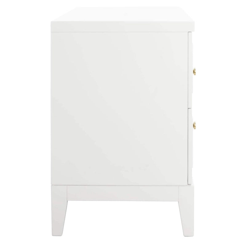 Zoey White/Gold 2-Drawer Nightstand