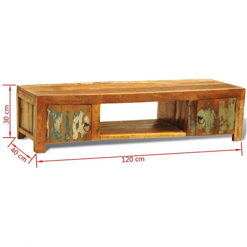 TV Stand with 2 Doors Reclaimed Wood Vintage