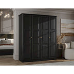 100% Solid Wood Regal 4-Door Wardrobe Armoire by Palace Imports