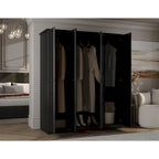 100% Solid Wood Regal 4-Door Wardrobe Armoire by Palace Imports