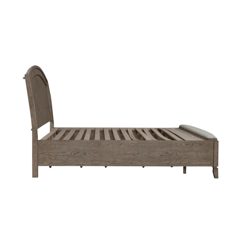 Avalon Burnished Beige Oak Panel Storage Bed - King or Queen