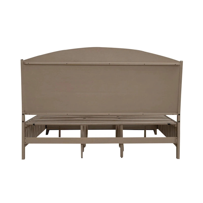 Avalon Burnished Beige Oak Panel Storage Bed - King or Queen