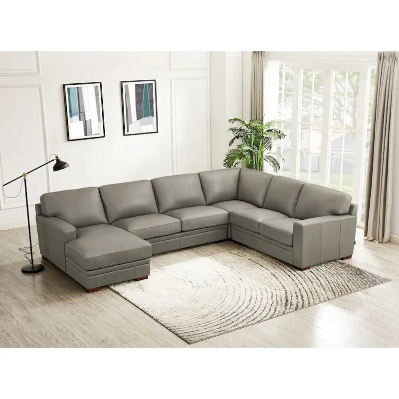 Dillon Top Grain Leather Left-Facing Sectional Sofa with Chaise