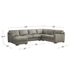 Dillon Top Grain Leather Left-Facing Sectional Sofa with Chaise