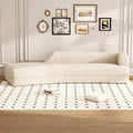 109.4 Curved Chaise Lounge Modern Indoor Sofa Couch for Living Room, Beige