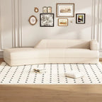 109.4 Curved Chaise Lounge Modern Indoor Sofa Couch for Living Room, Beige