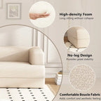 109.4 Curved Chaise Lounge Modern Indoor Sofa Couch for Living Room, Beige