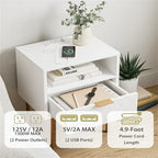 Nightstand with Charging Station - 11.81D x 15.75W x 22.05H