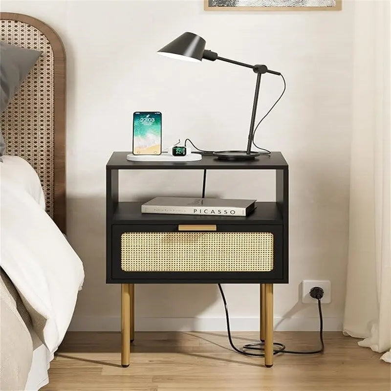 Nightstand with Charging Station - 11.81D x 15.75W x 22.05H