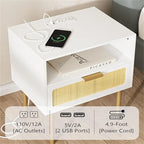 Nightstand with Charging Station - 11.81D x 15.75W x 22.05H