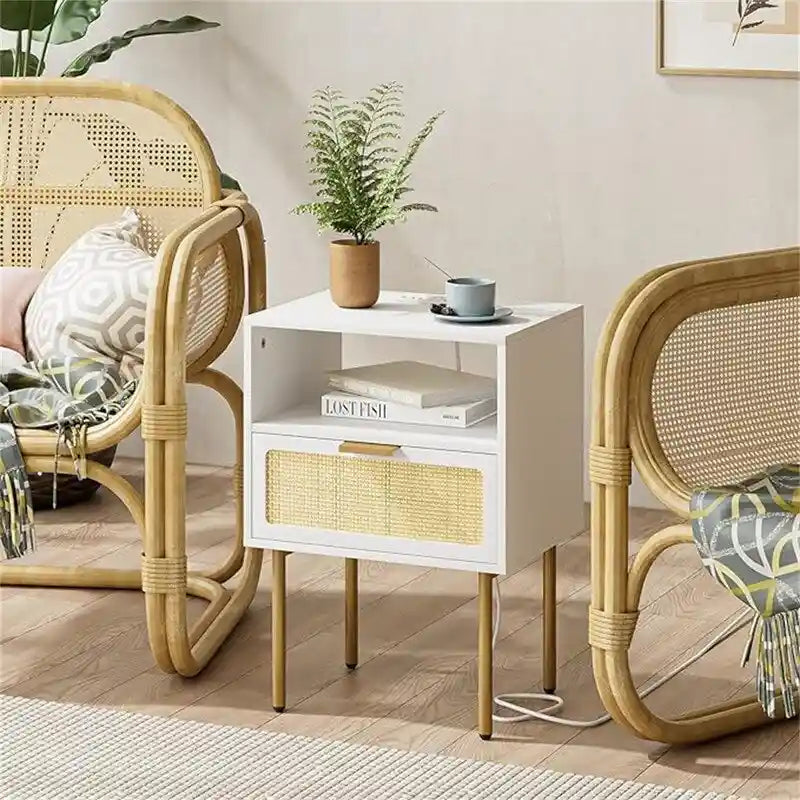 Nightstand with Charging Station - 11.81D x 15.75W x 22.05H