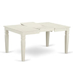 East West Furniture Dinette Set Includes a Rectangle Kitchen Table and Chairs, Linen White (Pieces Options)