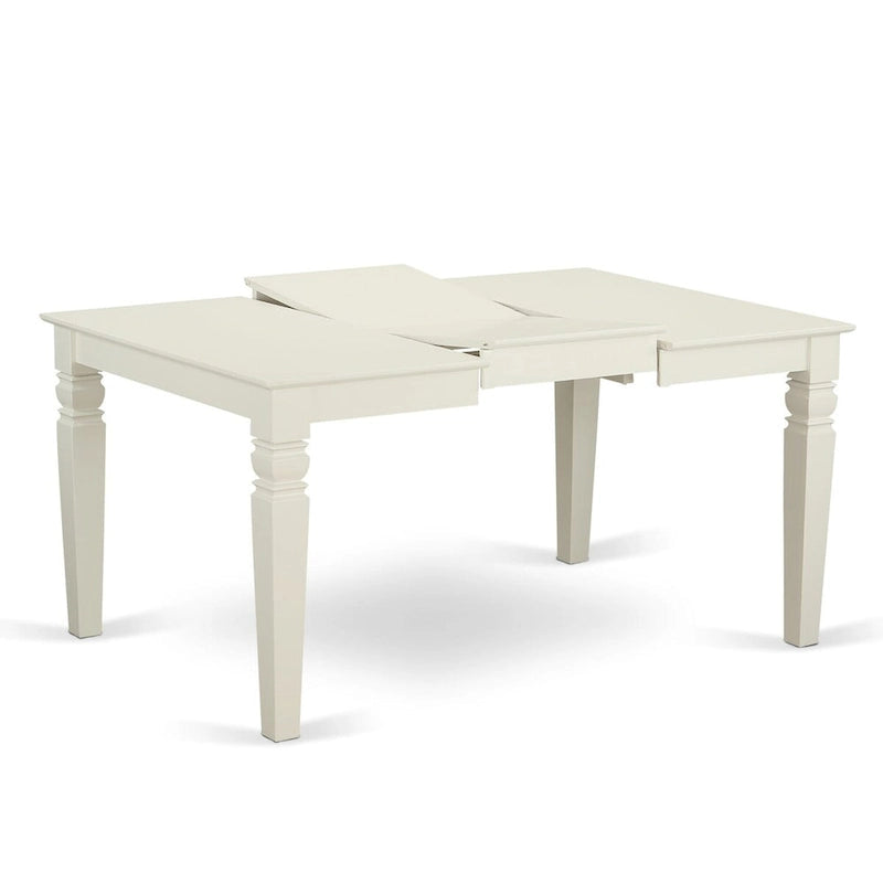 East West Furniture Dinette Set Includes a Rectangle Kitchen Table and Chairs, Linen White (Pieces Options)