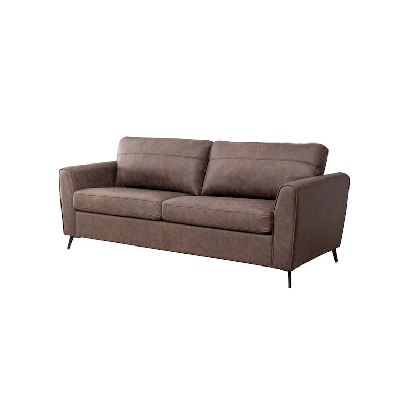 Luna Modern Faux Leather Sleeper Sofa with Memory Foam Mattress