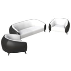 3-Piece Sofa Set Upholstered PU Leather with Solid Wood Frame and Steel Legs Opula Series by LeisureMod